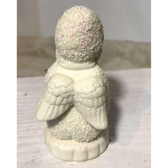 Vintage Porcelain Snow Angels Trio Figurines Set Glittery Paint Set of 3 - Picture 9 of 9